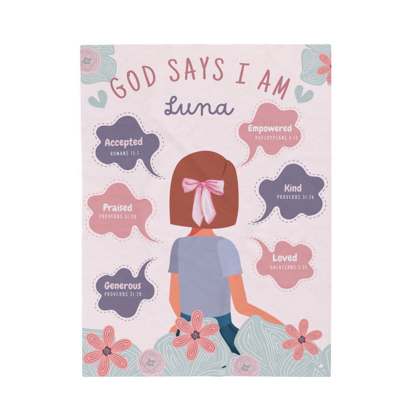 God says I am (Personalized) Plush Blanket