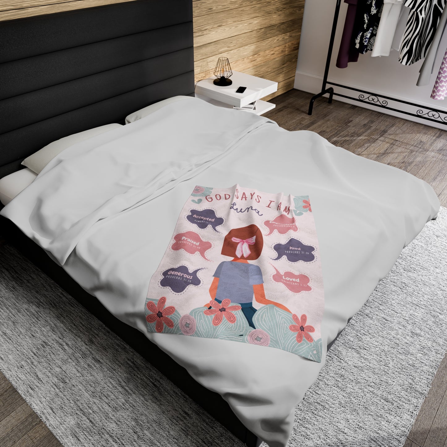 God says I am (Personalized) Plush Blanket