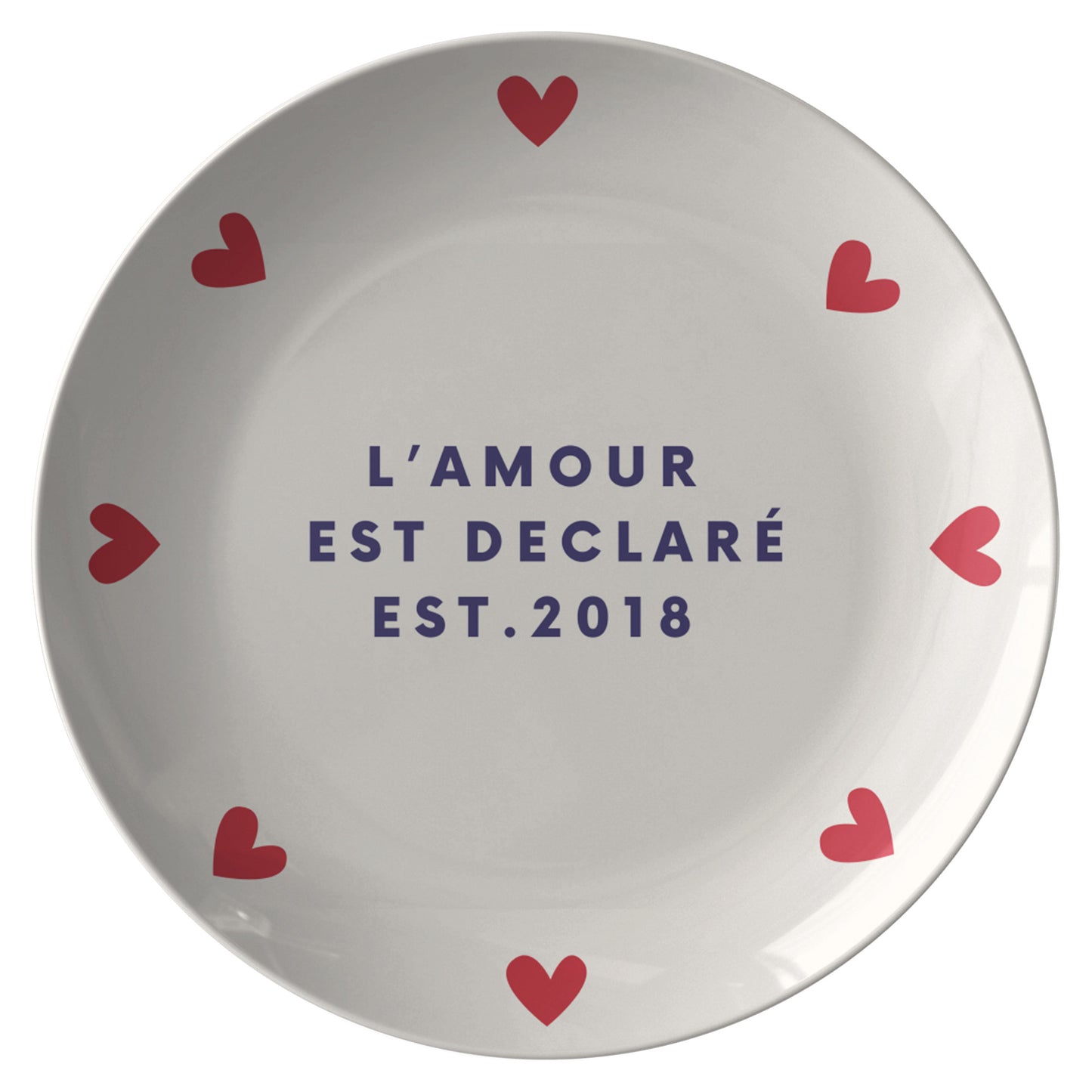 L' Amour Est Declare Personalized plate, anniversary gift