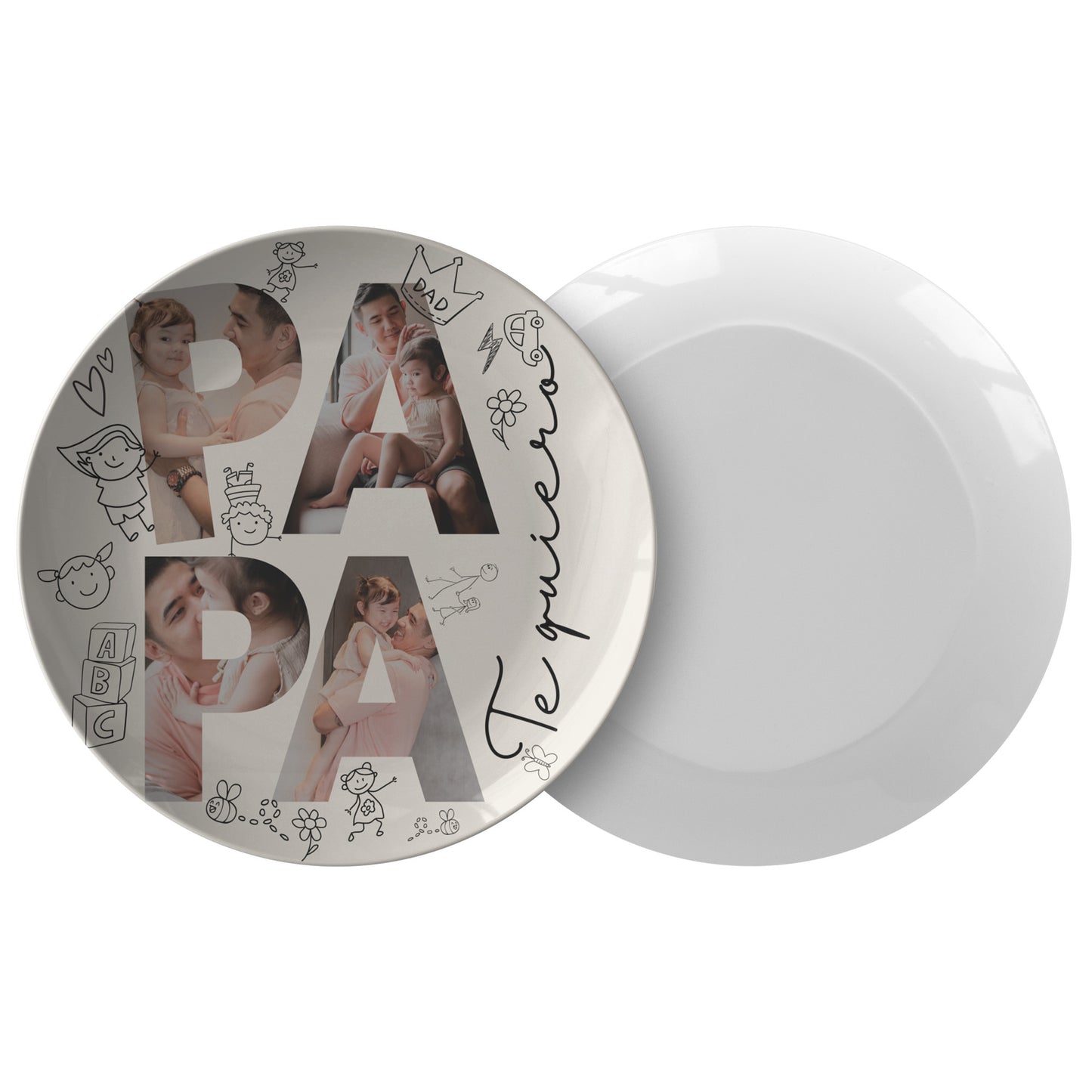 Papa personalized Photo plate