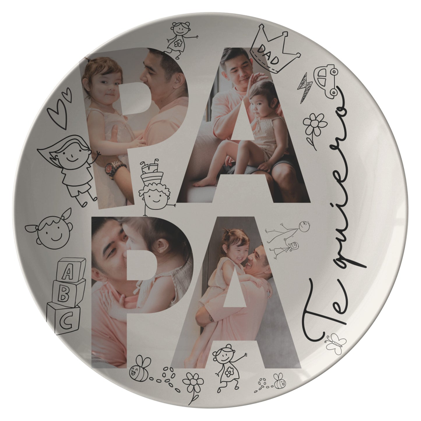 Papa personalized Photo plate
