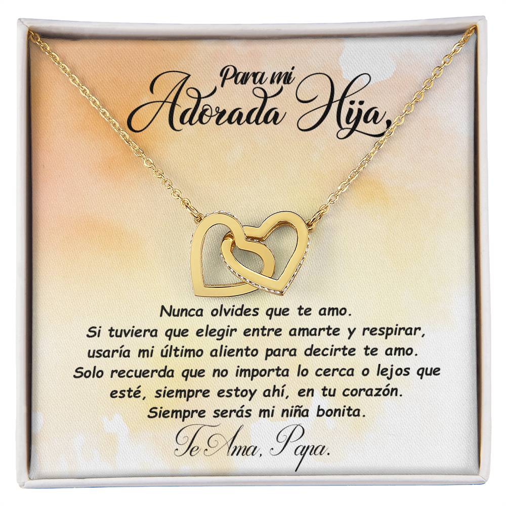 Collar para regalo de hija | Corazones enlazados collar para hija | Regalo de graduación