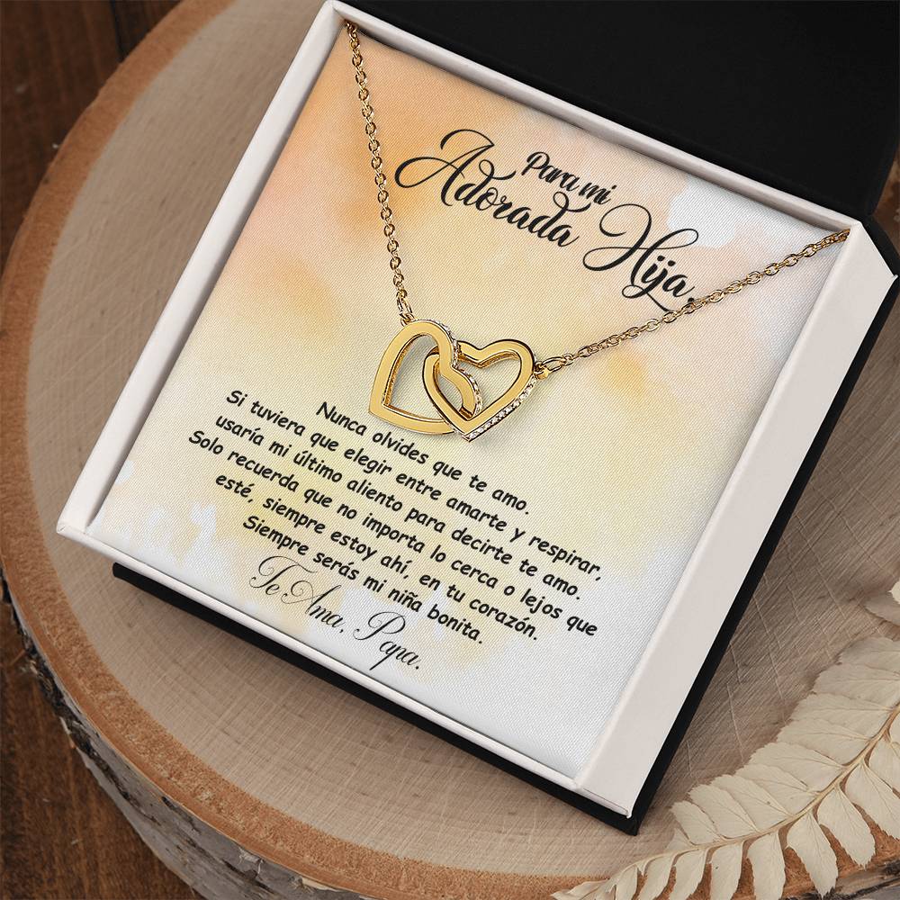Collar para regalo de hija | Corazones enlazados collar para hija | Regalo de graduación