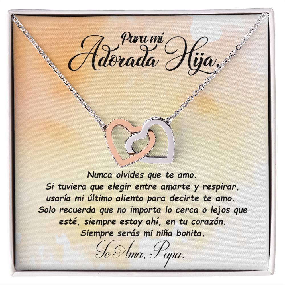 Collar para regalo de hija | Corazones enlazados collar para hija | Regalo de graduación