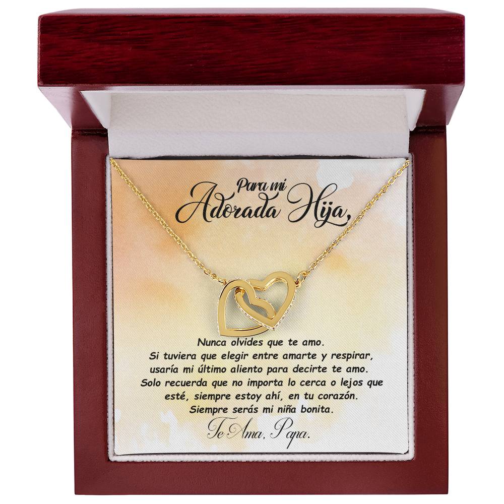 Collar para regalo de hija | Corazones enlazados collar para hija | Regalo de graduación
