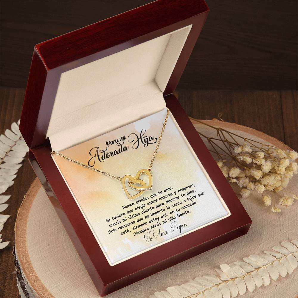 Collar para regalo de hija | Corazones enlazados collar para hija | Regalo de graduación