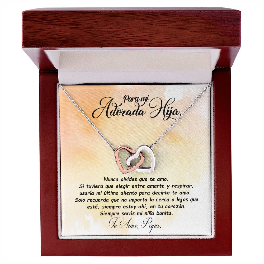 Collar para regalo de hija | Corazones enlazados collar para hija | Regalo de graduación