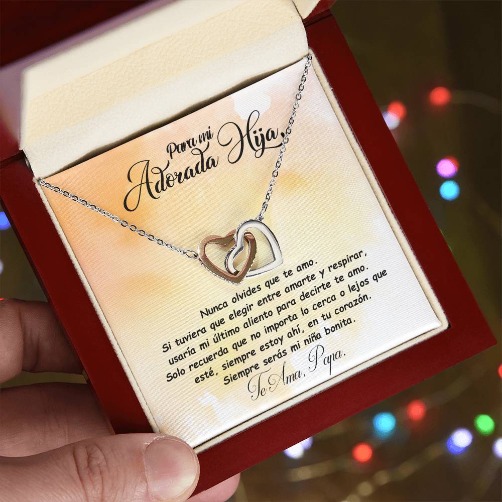 Collar para regalo de hija | Corazones enlazados collar para hija | Regalo de graduación