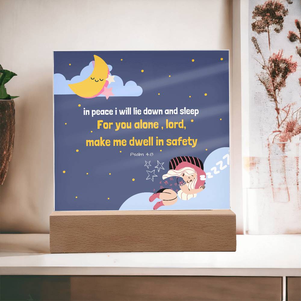In Peace I will Lie Down and Sleep (Acrylic Plaque for daughter)