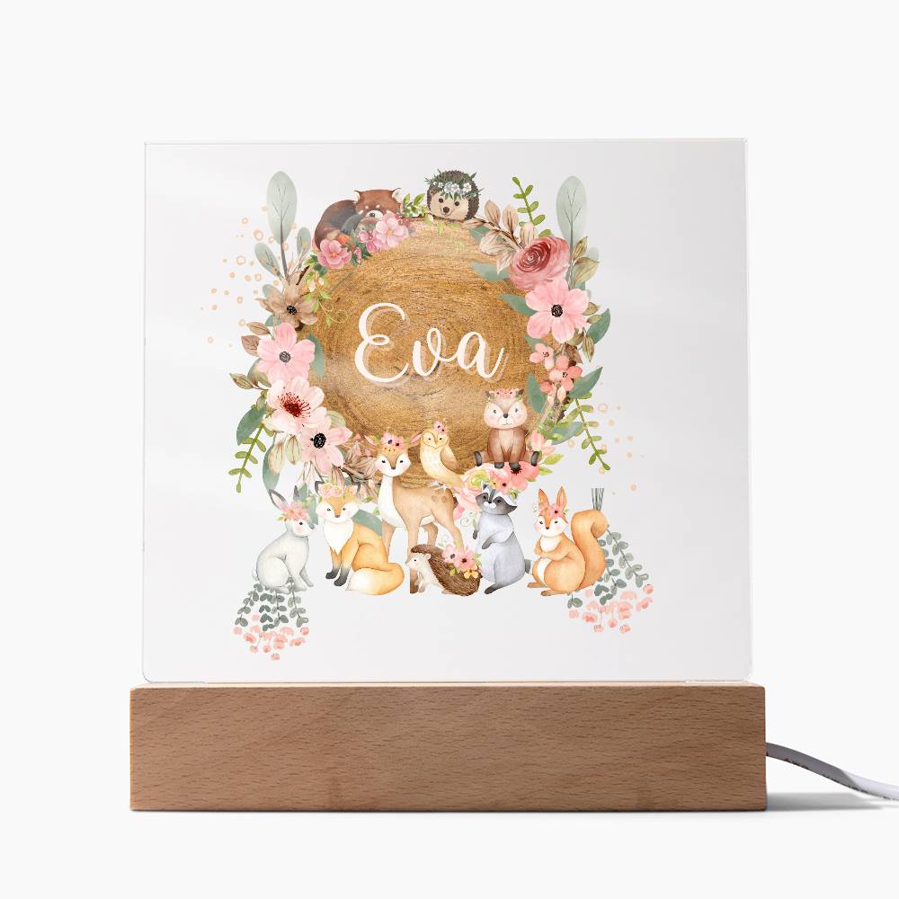 Personalized Woodland Nursery Acrylic sign