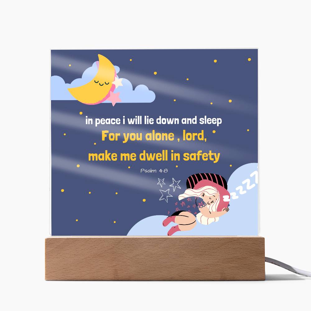 In Peace I will Lie Down and Sleep (Acrylic Plaque for daughter)