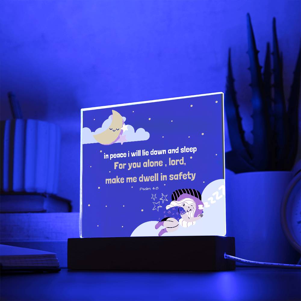 In Peace I will Lie Down and Sleep (Acrylic Plaque for daughter)