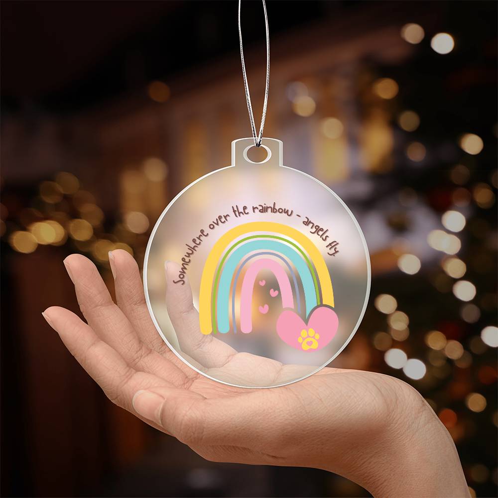 Somewhere over the rainbow - Angels Fly .. Christmas ornament or Car Ornament