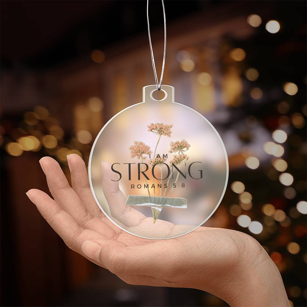 I am Strong, Christian Christmas Ornament