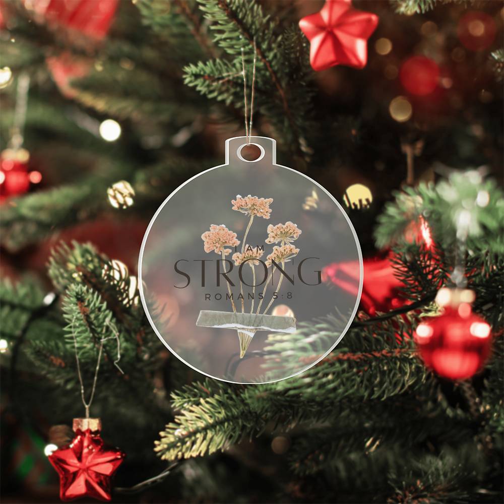 I am Strong, Christian Christmas Ornament