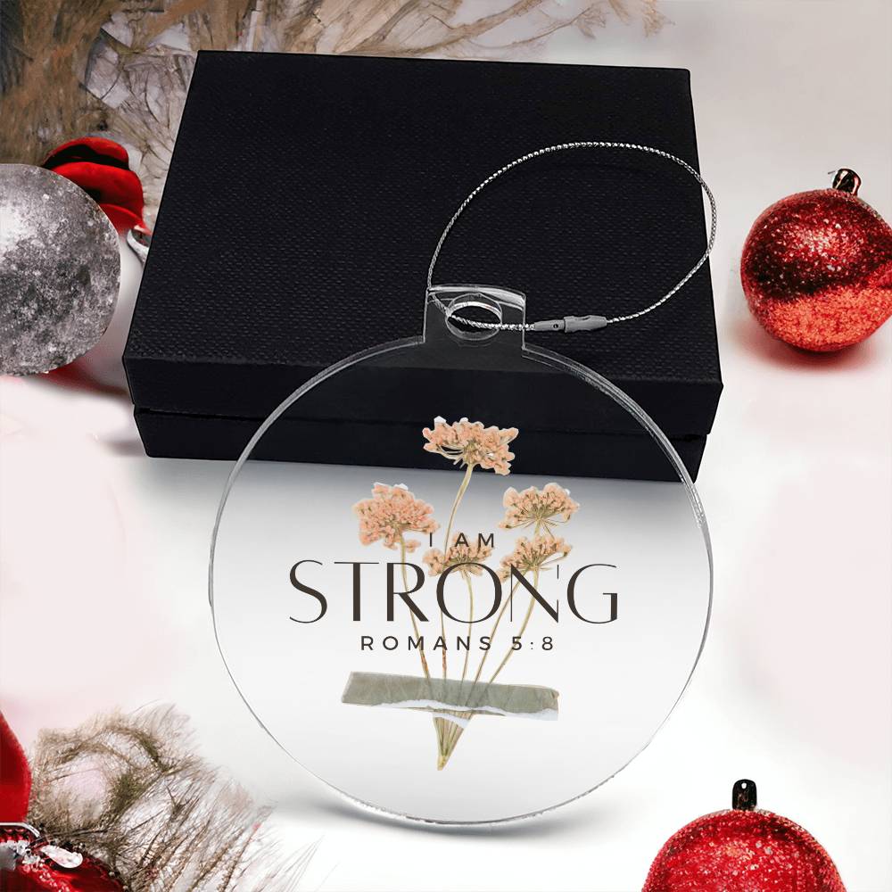 I am Strong, Christian Christmas Ornament