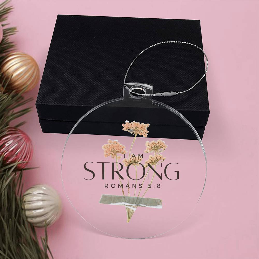 I am Strong, Christian Christmas Ornament
