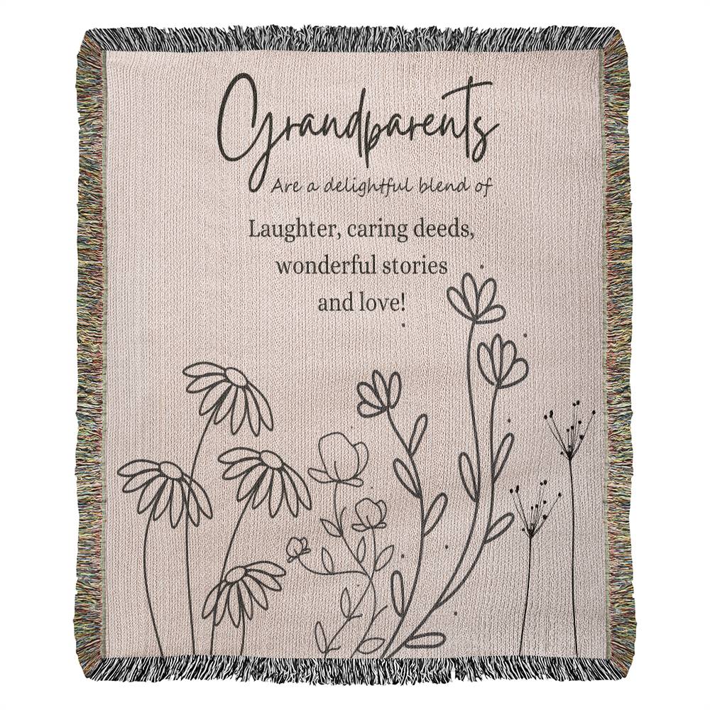 Grandparents,(Are a Delightful Blend) Woven Blanket