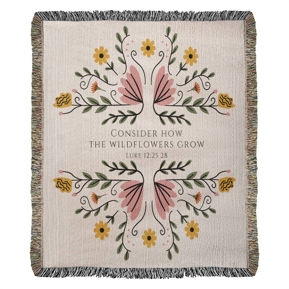Consider How the Wildflowers Grow Woven Blanket