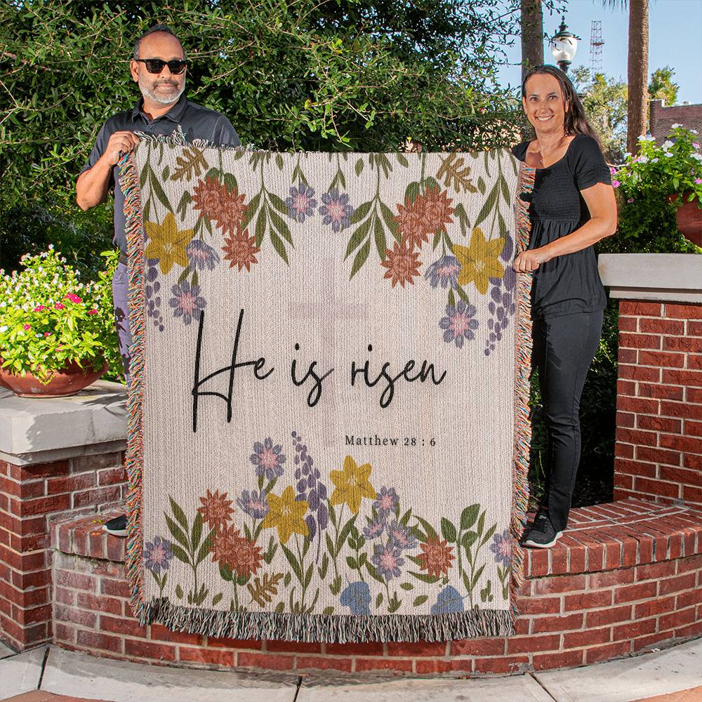 He is Risen Woven Blanket