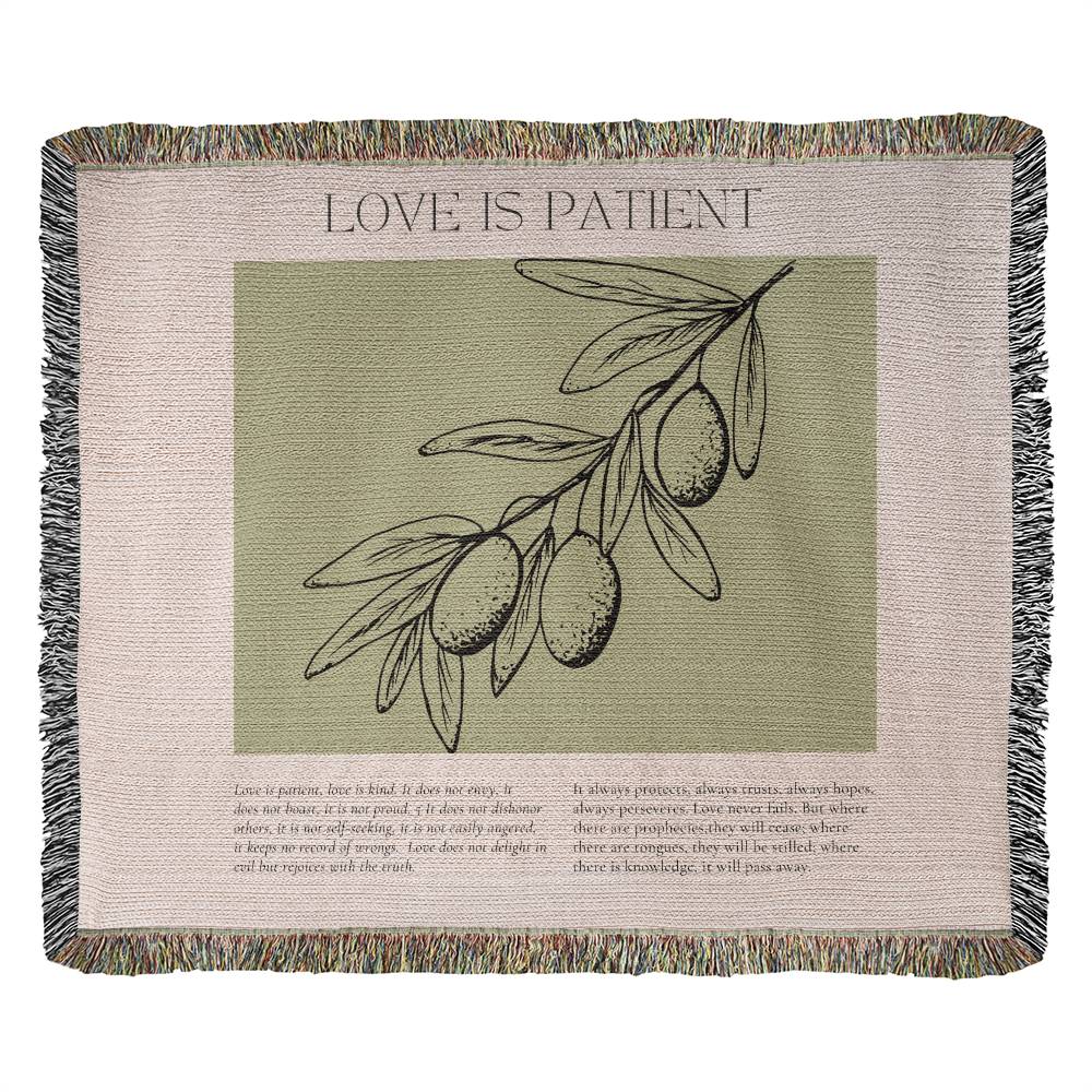 Love is Patient Woven Blanket