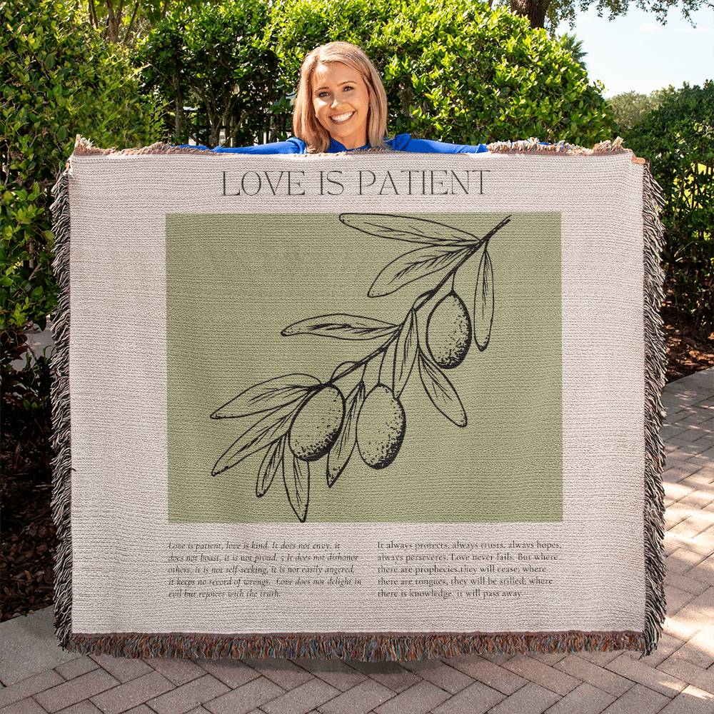 Love is Patient Woven Blanket