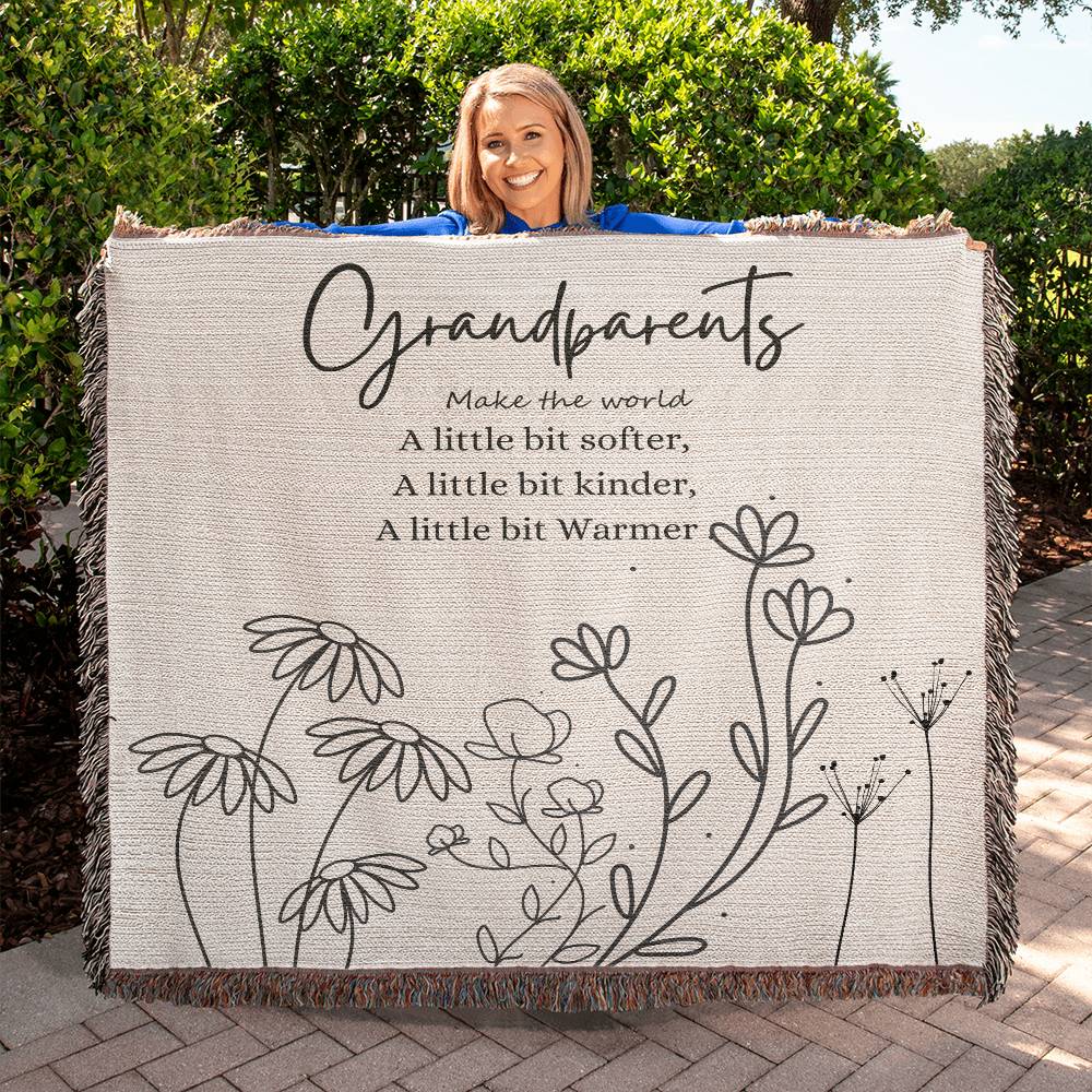Grandparents (make the world) Woven blanket