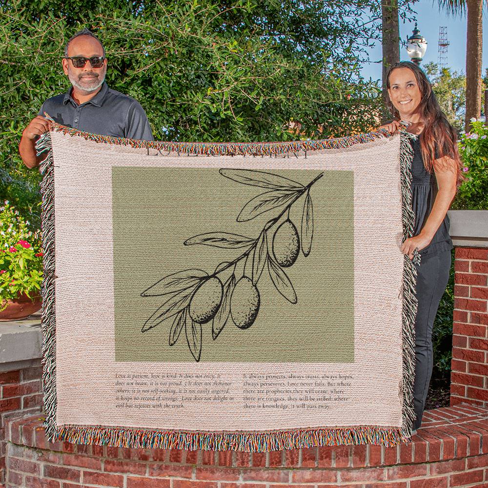 Love is Patient Woven Blanket