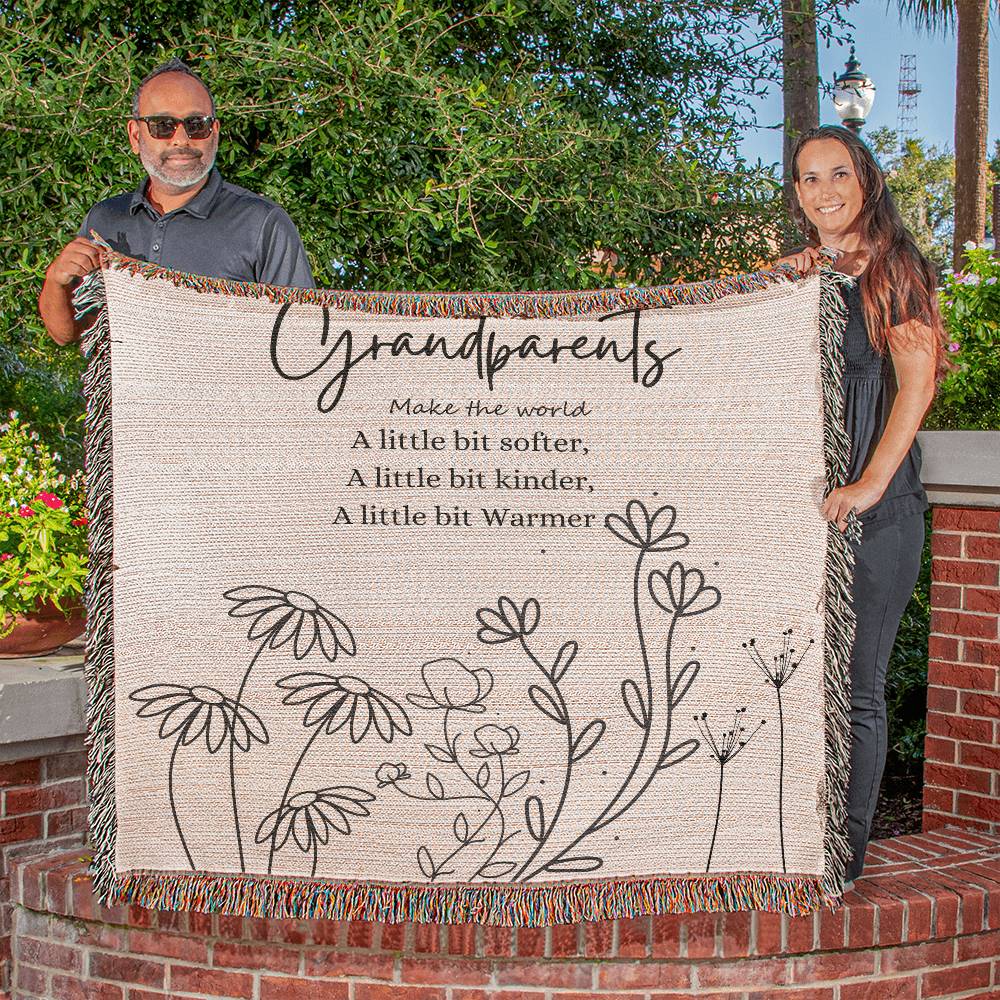 Grandparents (make the world) Woven blanket