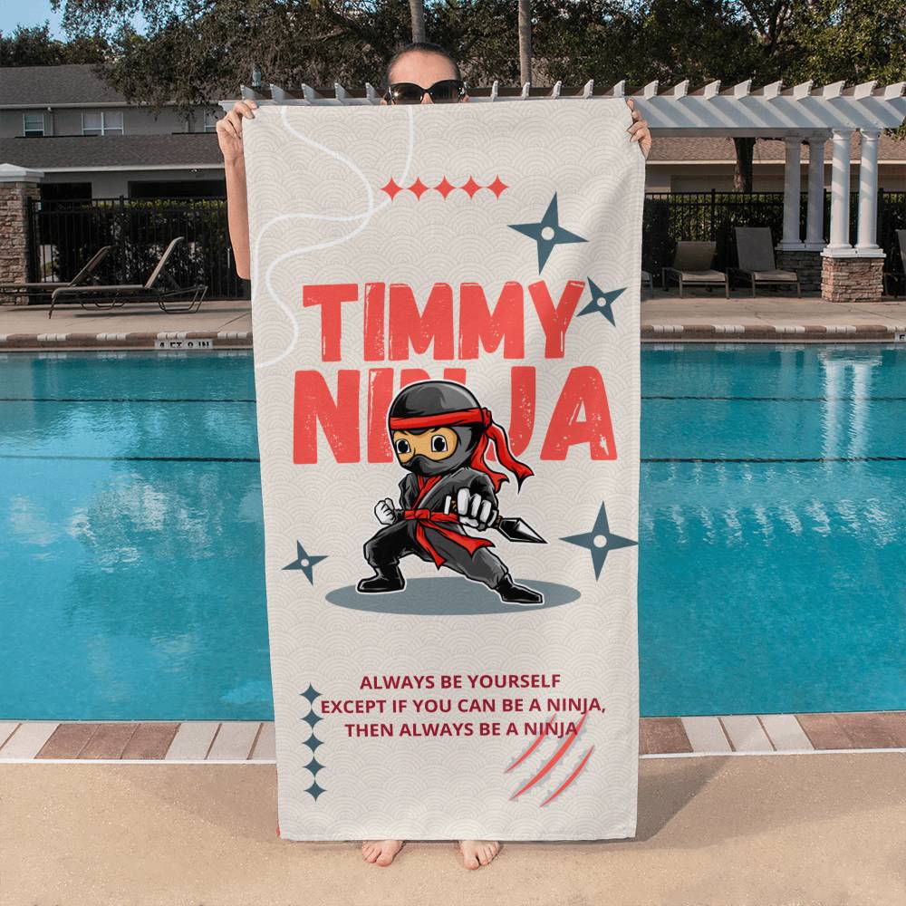 Personalized Ninja bath towel for kids