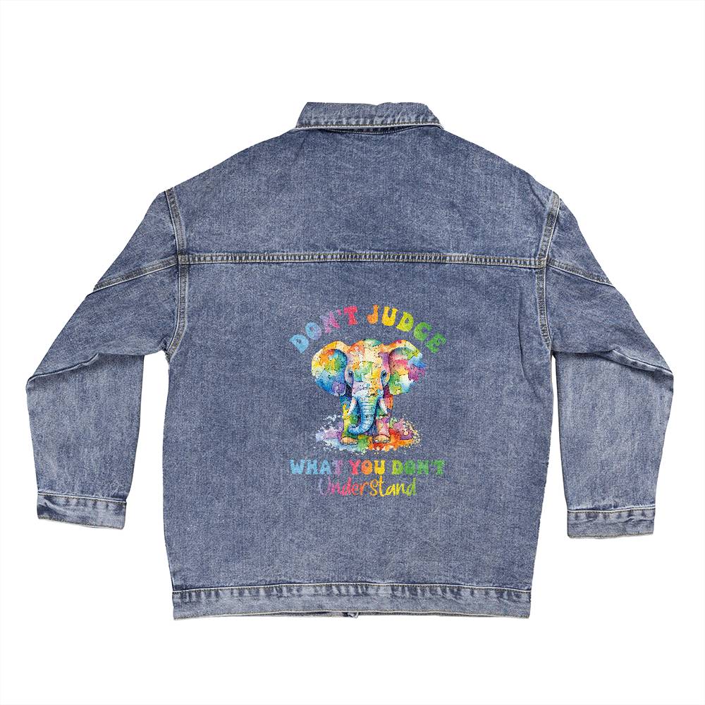 Autism Oversized Women Denim Jacket