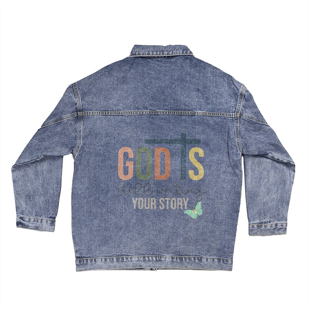 Oversized Women's blissful Denim Jacket God's story