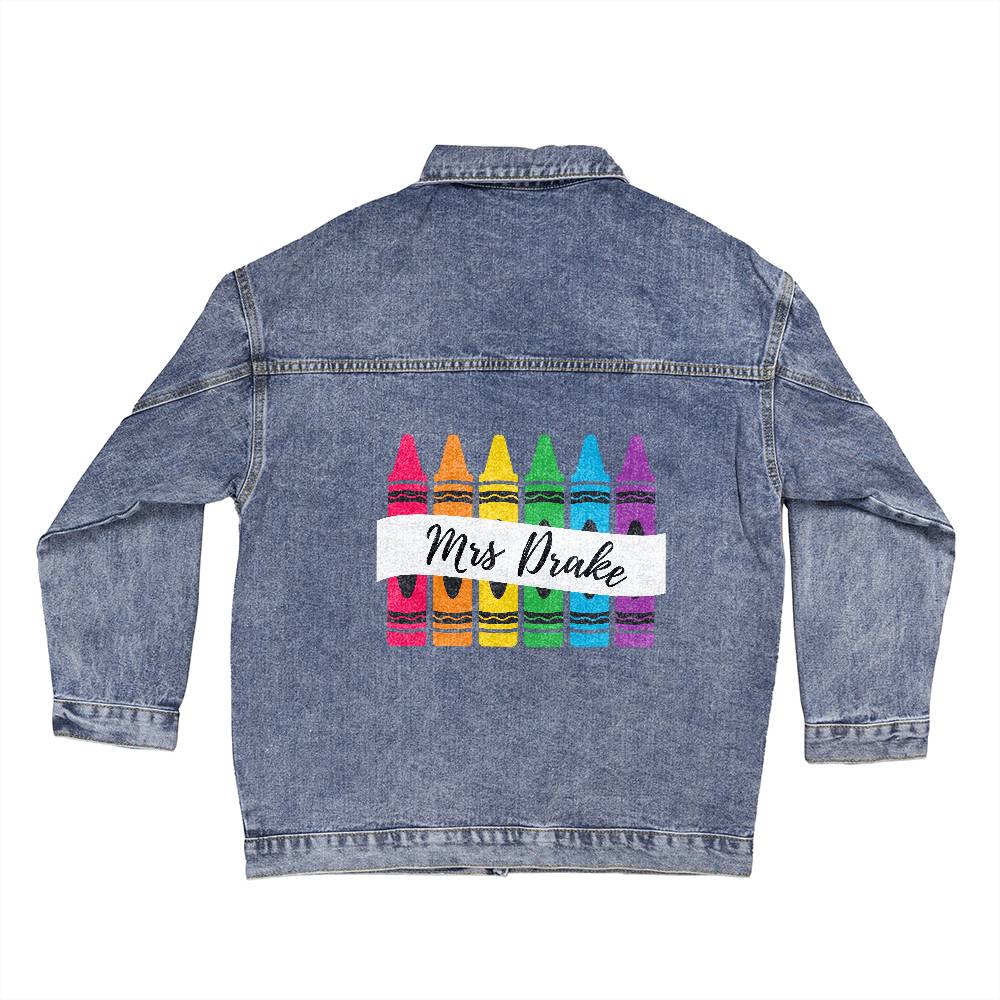 Personalized Teacher Name Denim Jacket