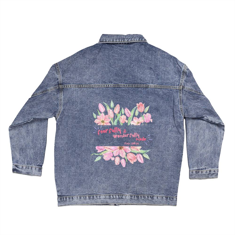 Oversized Women's blissful Denim Jacket Fearfully