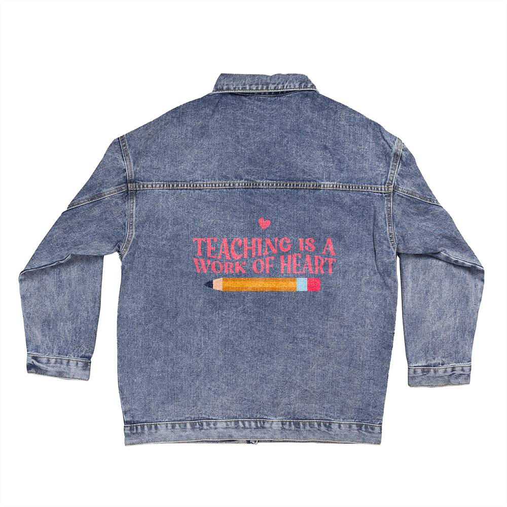 Oversized Women's Blissful Denim Jacket teacher's work of heart