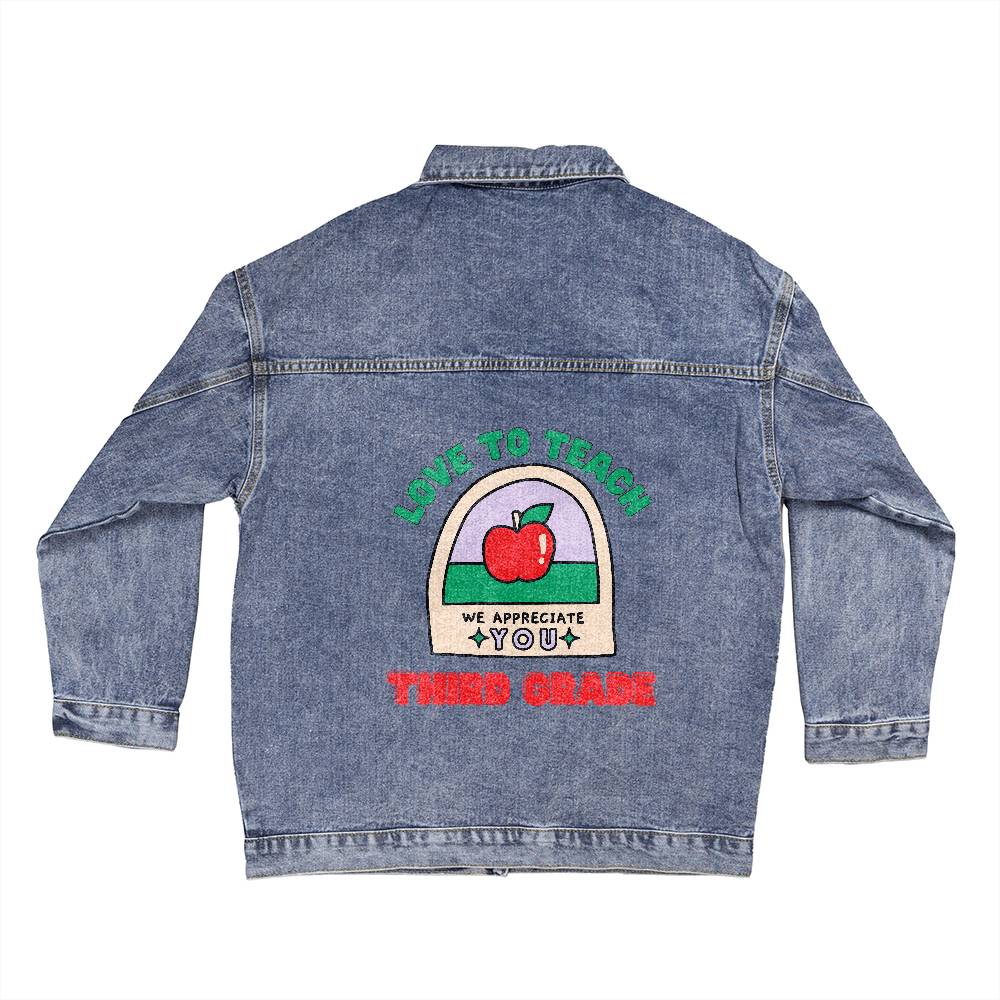 Love to teach, Teacher Denim Jacket