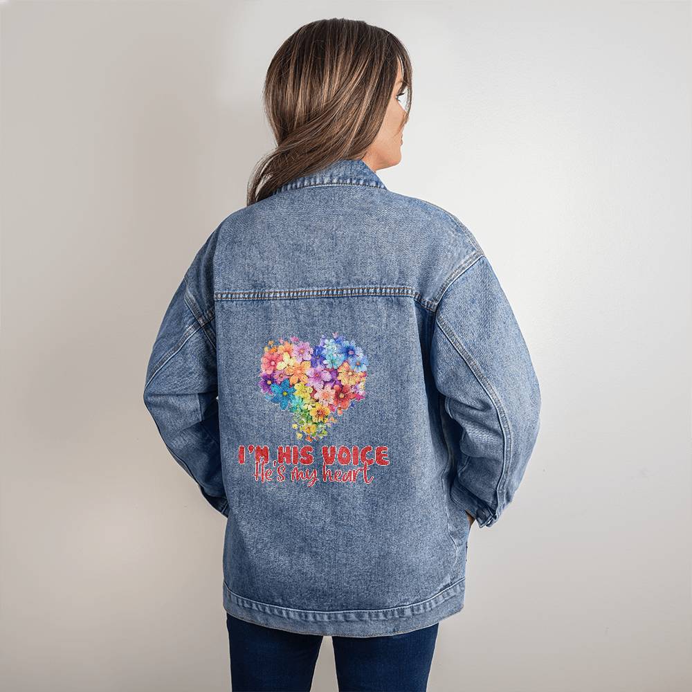 Autism Oversized Women's DTG Denim Jacket