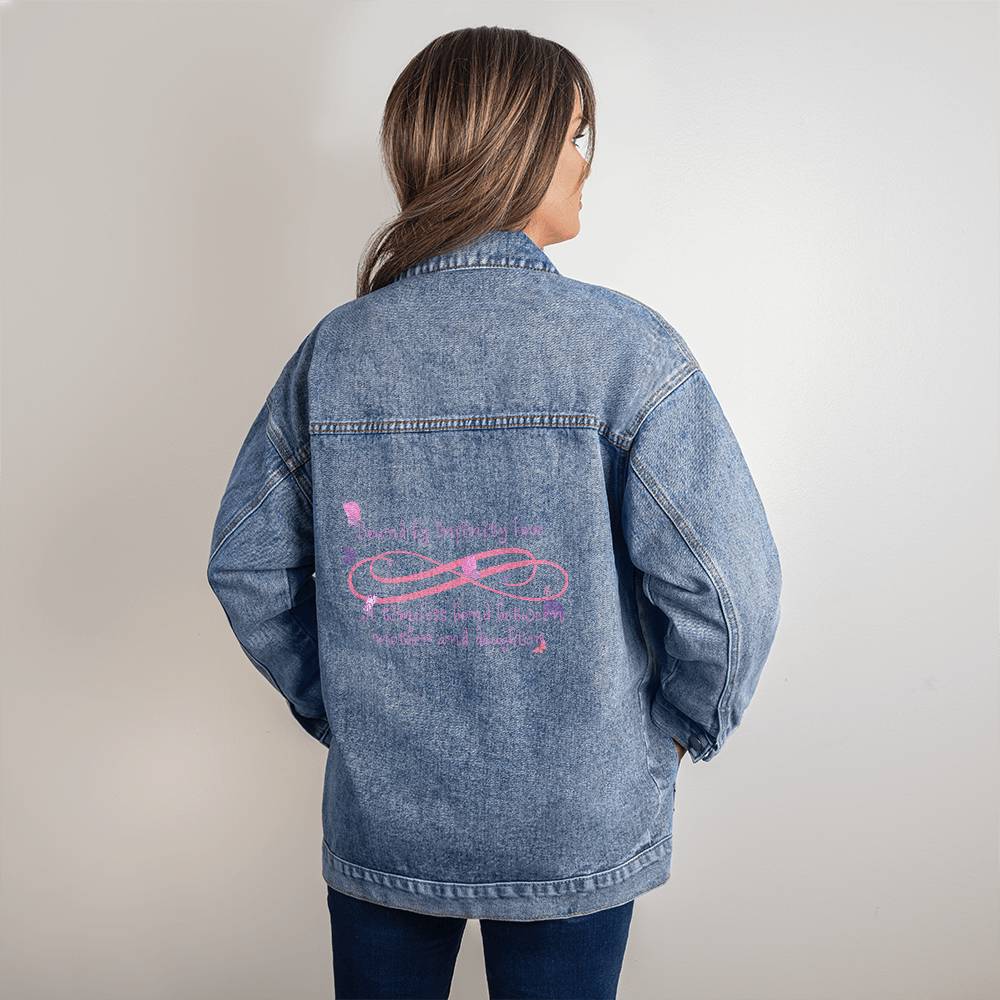 Oversized Women's blissful Denim Jacket Mother and Daughter