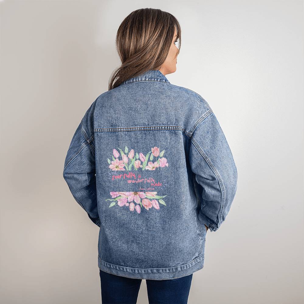 Oversized Women's blissful Denim Jacket Fearfully