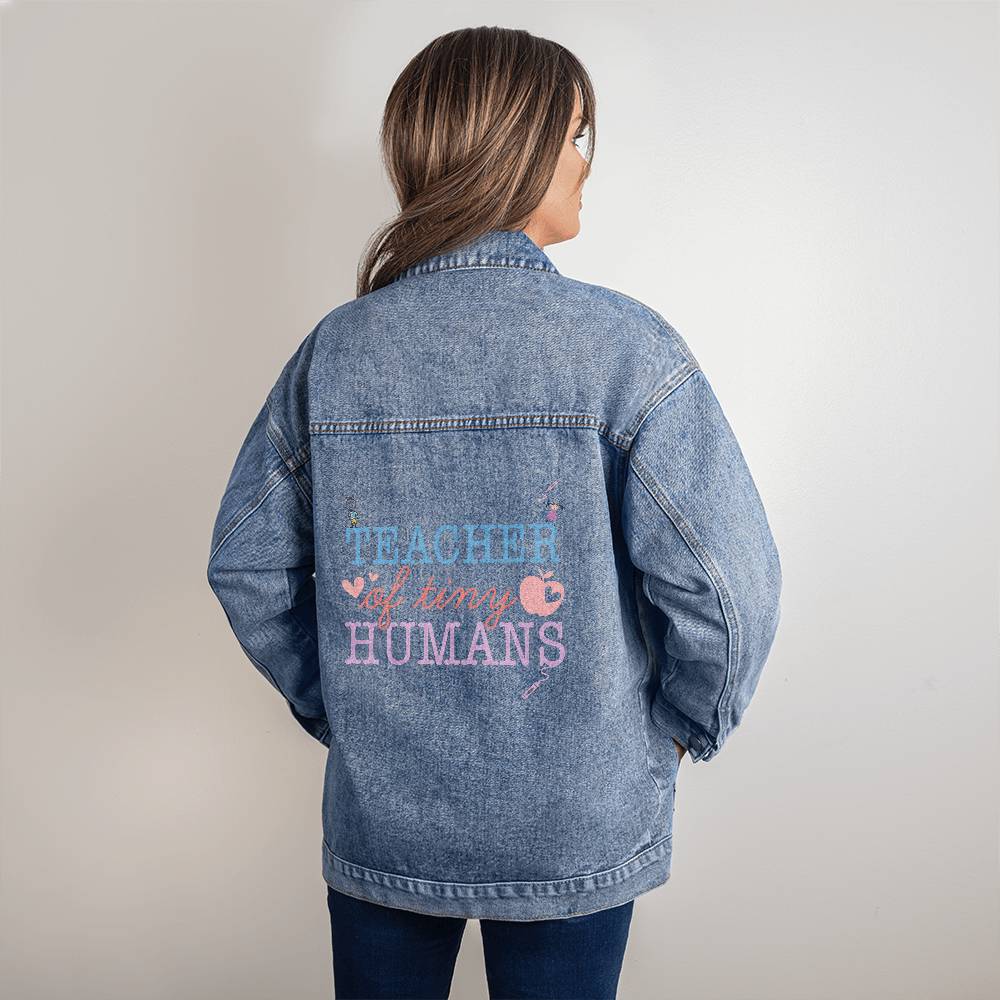 Oversized Women's Blissful Denim Jacket Preschool teacher