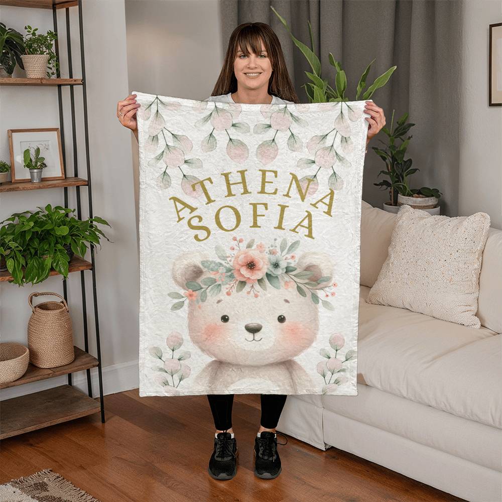 Teddy Bear personalized baby blanket