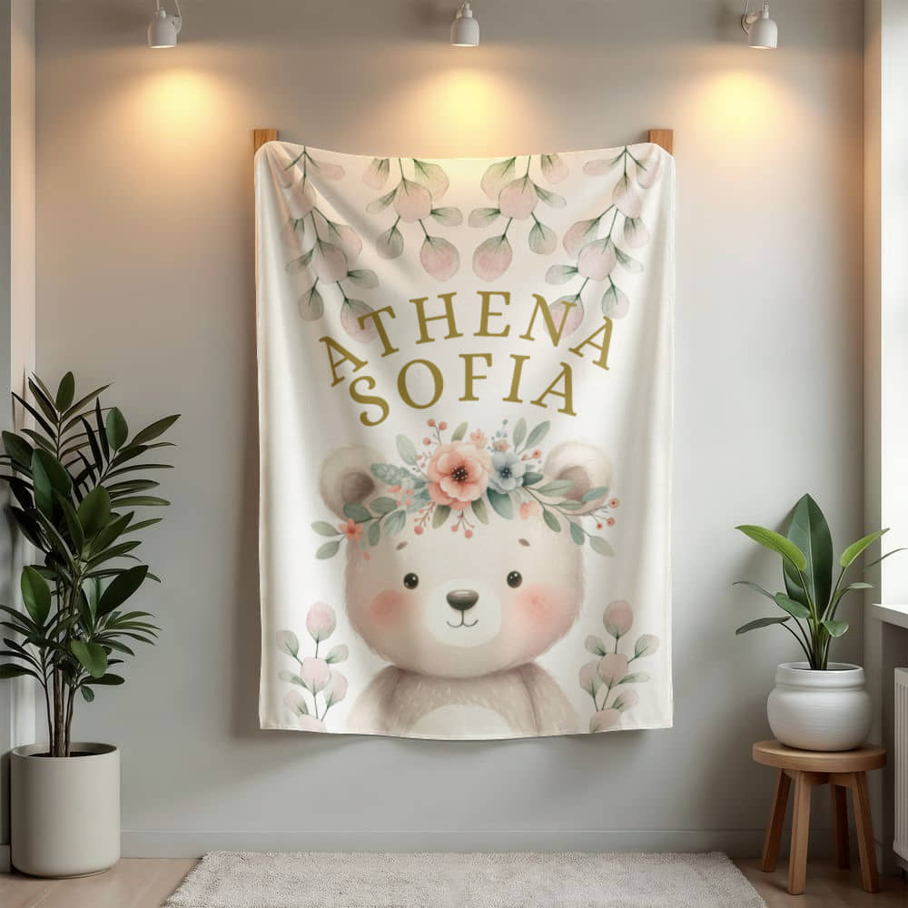Teddy Bear personalized baby blanket