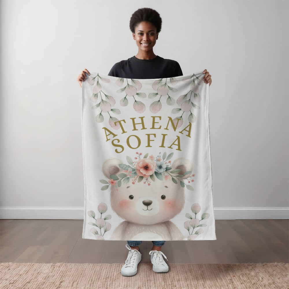 Teddy Bear personalized baby blanket