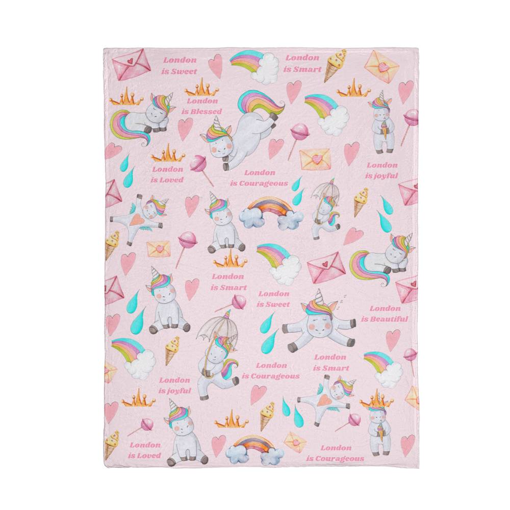 Personalized Unicorn Blanket (London)