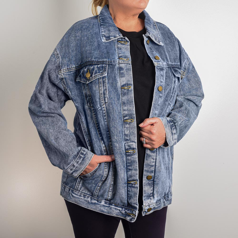 Baseball MOM Denim Jacket