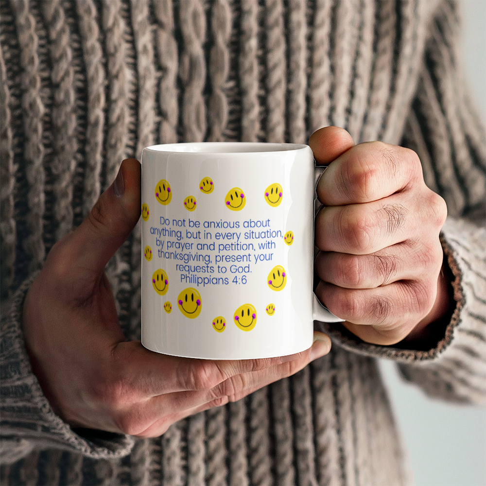 Donut worry be happy mug