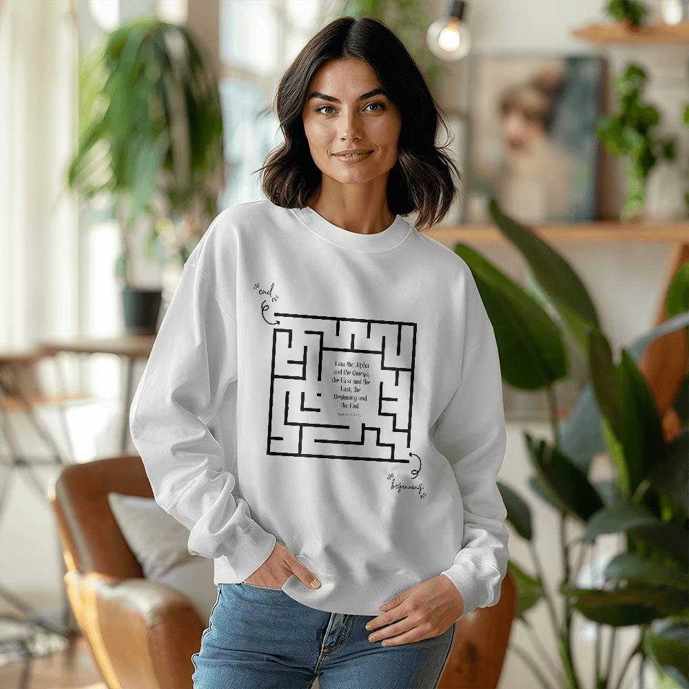I am The Alpha and the Omega,Unisex Chistian Crewneck Sweatshirt