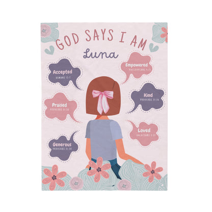 God says I am (Personalized) Plush Blanket