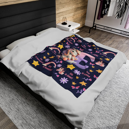 Personalized Unicorn Plush Blanket