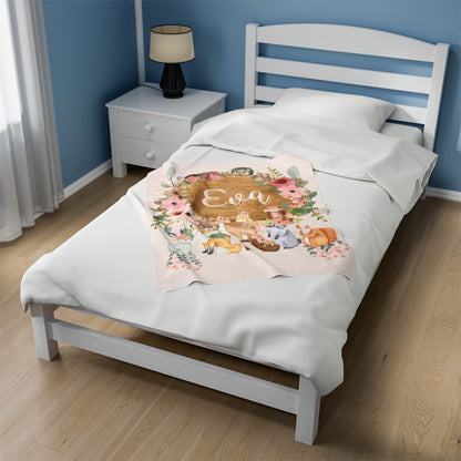 Baby girl personalized blanket